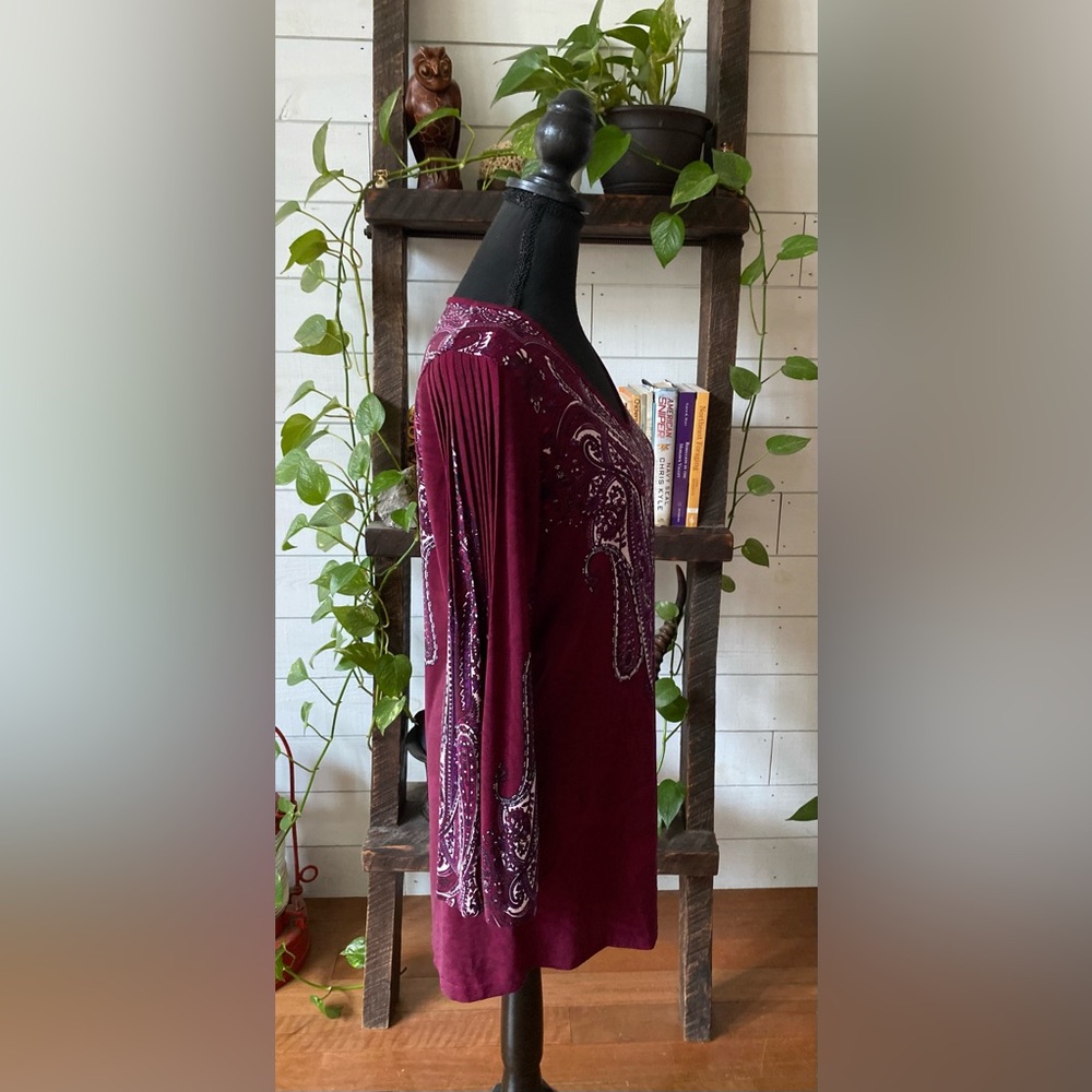 Effortless Style by Citiknits: Purple Boho Tunic Style Blouse - Picture 10 of 16